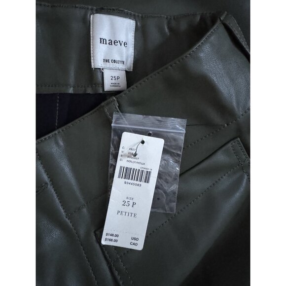 NWT Size 25P- The Colette Faux-Leather Crop Wide-Leg Pants Maeve (NWT US$ 148) - Picture 6 of 16